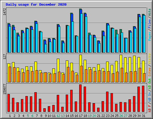 Daily usage for December 2020