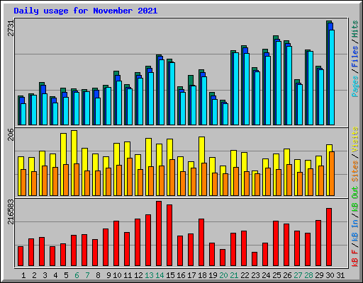 Daily usage for November 2021