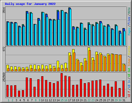 Daily usage for January 2022