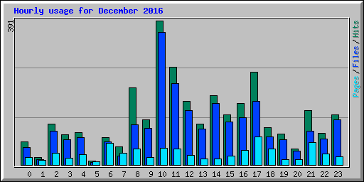 Hourly usage for December 2016