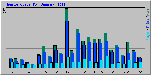 Hourly usage for January 2017