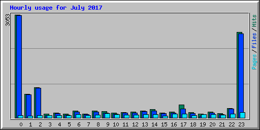 Hourly usage for July 2017
