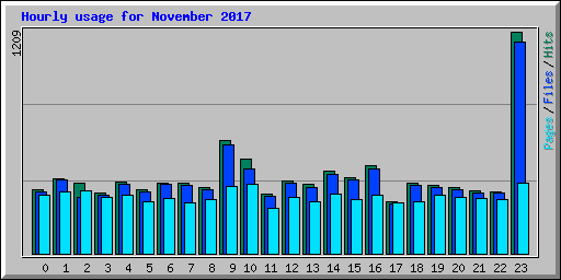 Hourly usage for November 2017