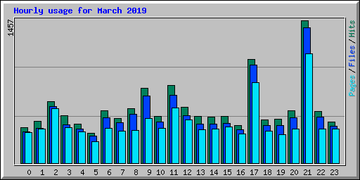 Hourly usage for March 2019