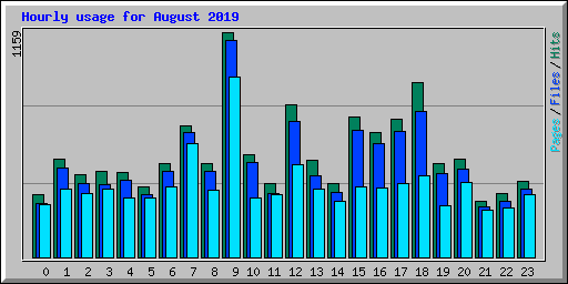 Hourly usage for August 2019