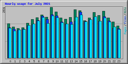 Hourly usage for July 2021