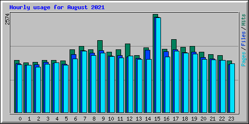Hourly usage for August 2021